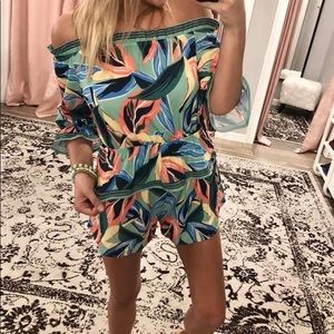 NWT Jealous Tomato tropical big leaf 2 PC set